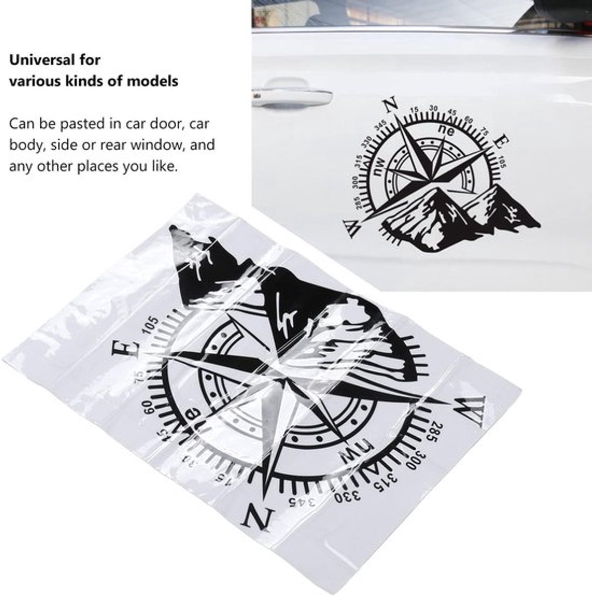 Store_7 - Kompas Sticker - Auto Decoratie - Universeel - 48x34cm