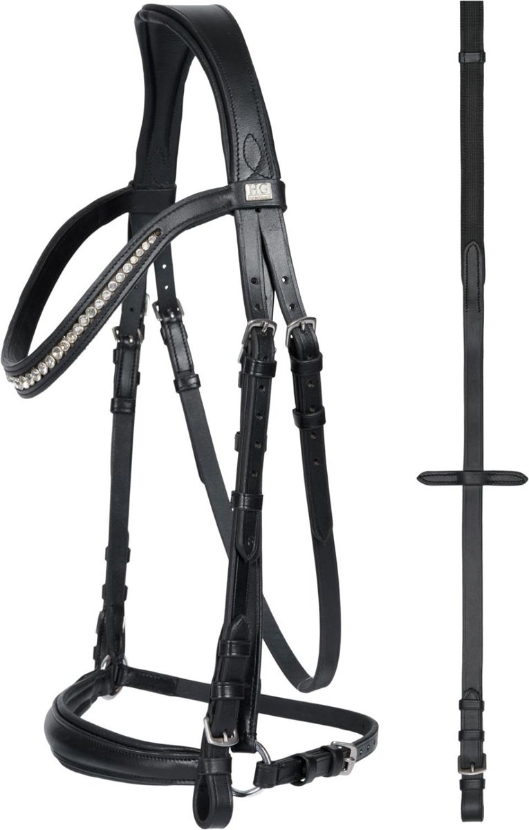HorseGuad Trenshoofdstel lage neusriem Cryll-Black-Pony