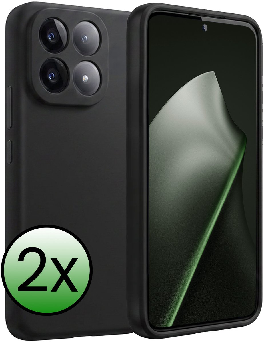 Hoesje 2 Stuks - Geschikt voor Xiaomi 15T - Sterk & Shockproof - Case Siliconen - Back Cover - Telefoon Hoes - Zwart
