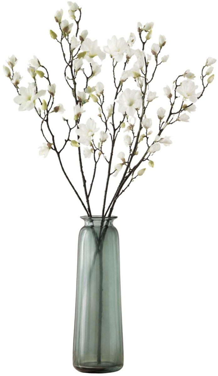 Bellatio Design Kunstbloem Magnolia tak Osaka - 3x - 123 cm - wit - Kunst zijdebloemen - sierttakken - Japans