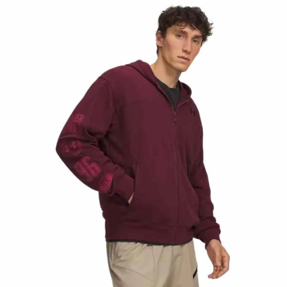 Under Armour Rival Lightweight Graphic Sweatshirt Met Rits Paars XL Man