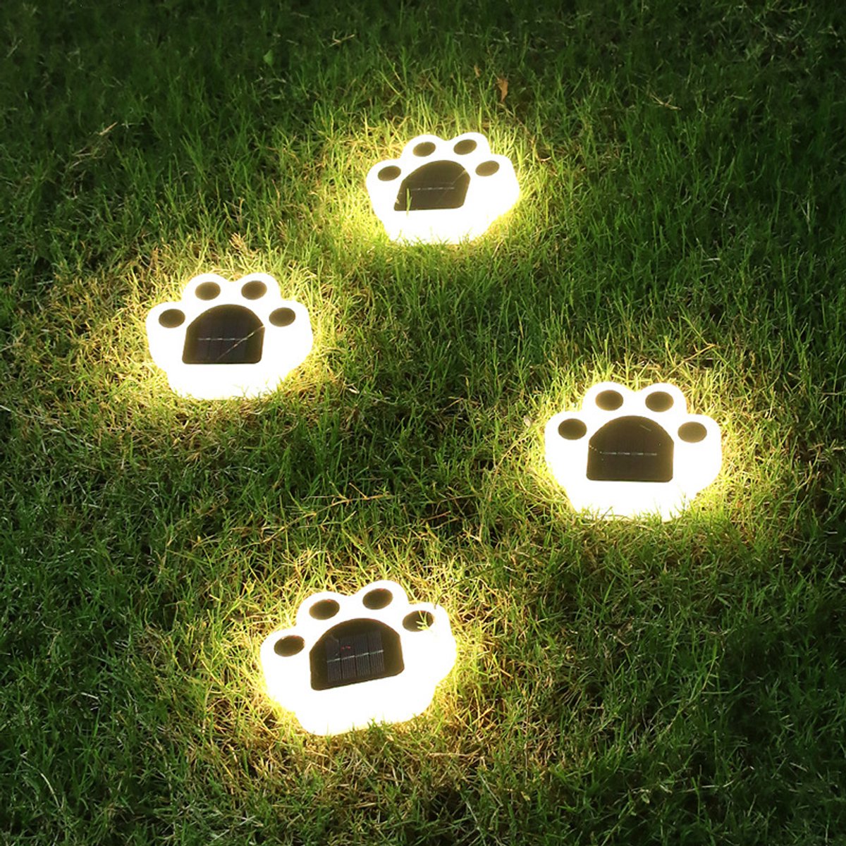 LISM-Buitenverlichting op zonne-energie Geschikt voor de tuin, een set van 4 grondlampen G