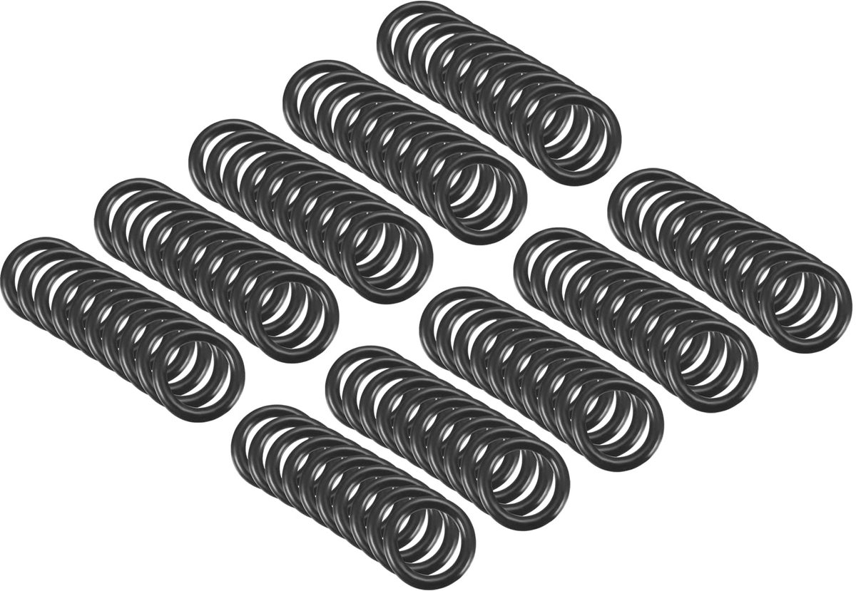 9 mm x 6 mm x 1,5 mm nitril rubberen afdichtingen x 100 stuks ronde afdichting voor waterkraan, loodgieterswerk, reparatie, afdichting, verbinding, zwart