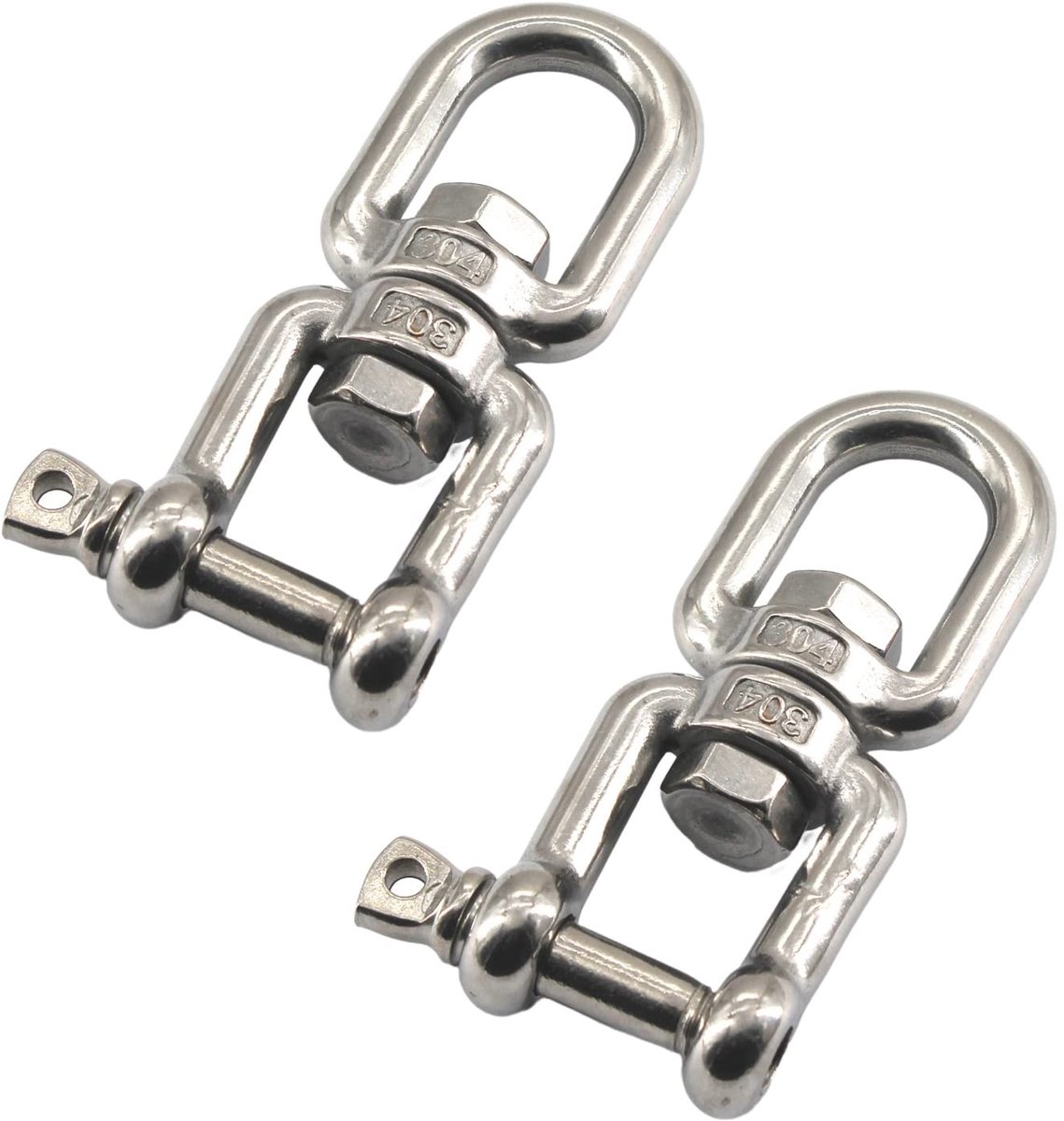 Dailygoods- Swivel Ring 2 Stuks - M10 Beugel - 360° Draaibaar - Roestvrij Staal - Max Belasting 870KG - Corrosiewerend en Duurzaam - Oogring
