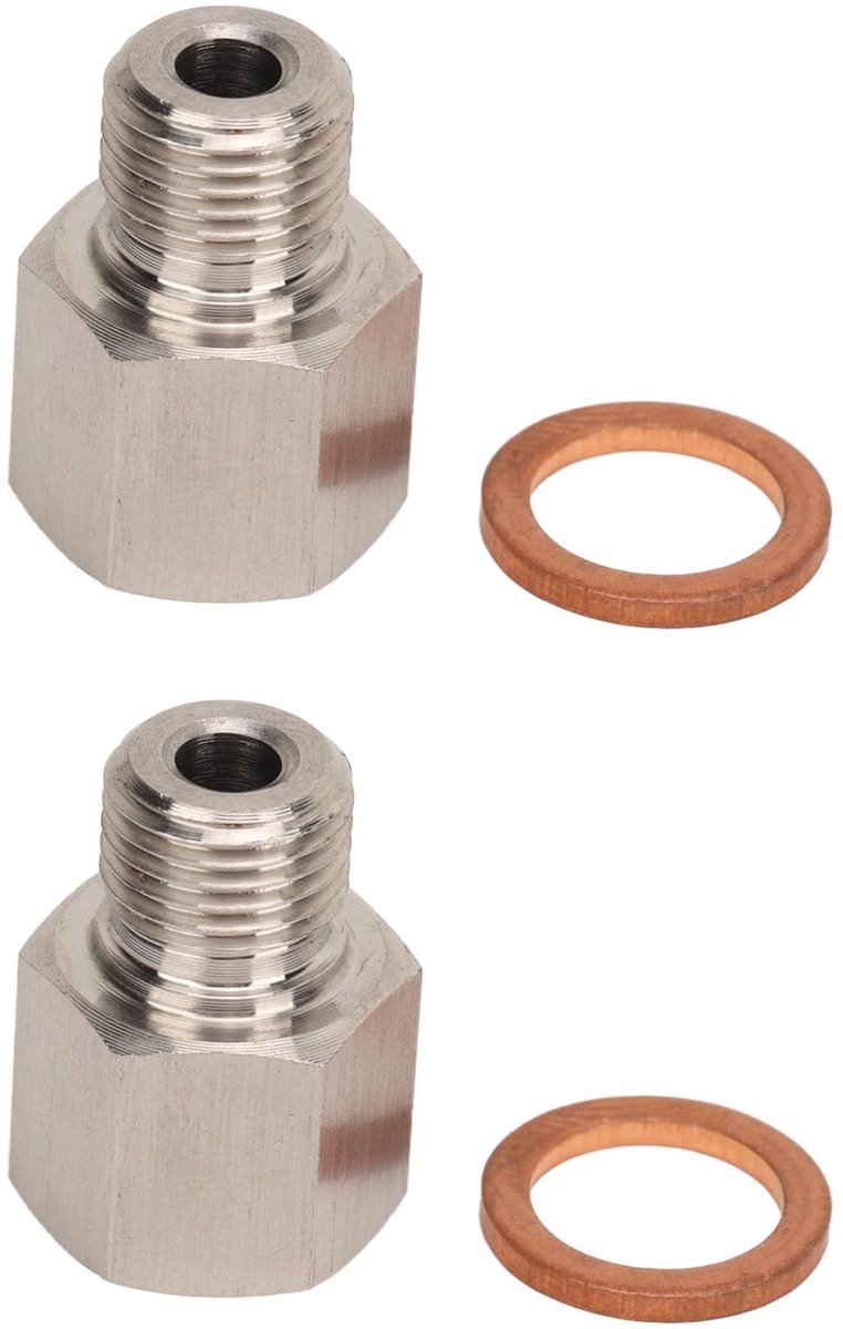 Dailygoods - Roestvrij Staal Adapter - Manometerzender - Duurzaam en Betrouwbaar - 1/8 Inch naar M10 - Universeel Autogebruik - Geschikt voor de m...
