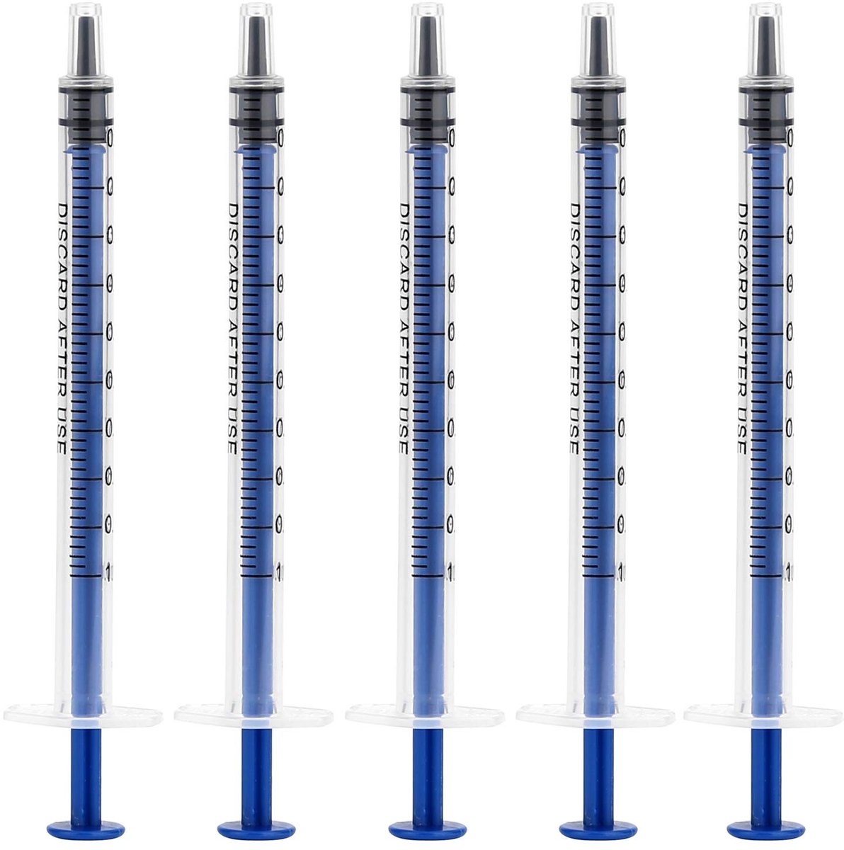Dailygoods- Kunststof Spuiten 1 ml - Spuitjes zonder naald - 12 stuks - Voor wetenschappelijke experimenten - Meting van vloeistoffen - Diervoeding