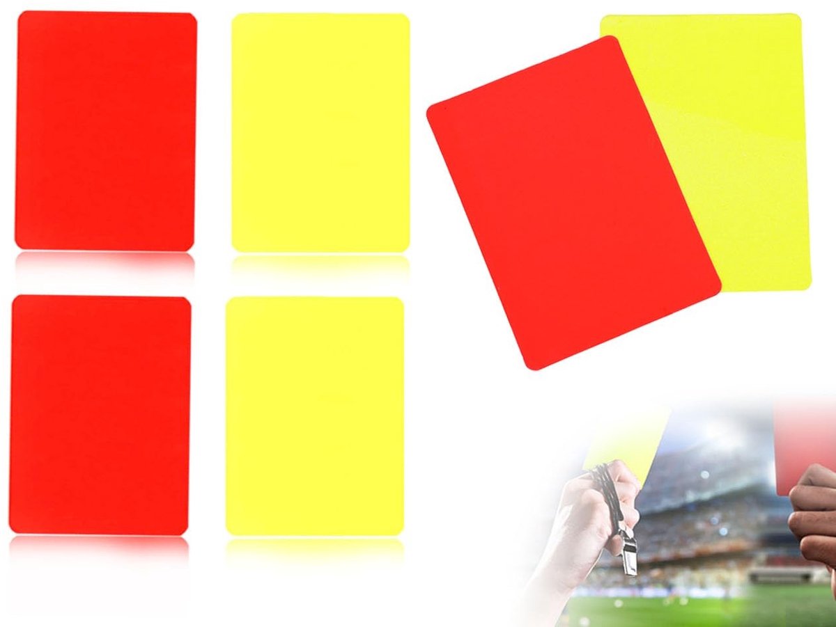 Dailygoods- Scheidsrechterkaarten Set - Gele/Rode Kaarten - Hoogwaardig PVC - Voor Voetbal/Basketbal - 7,5 x 10,5 cm - Duurzaam/Gemakkelijk te Reinigen - Scheidsrechterskaarten