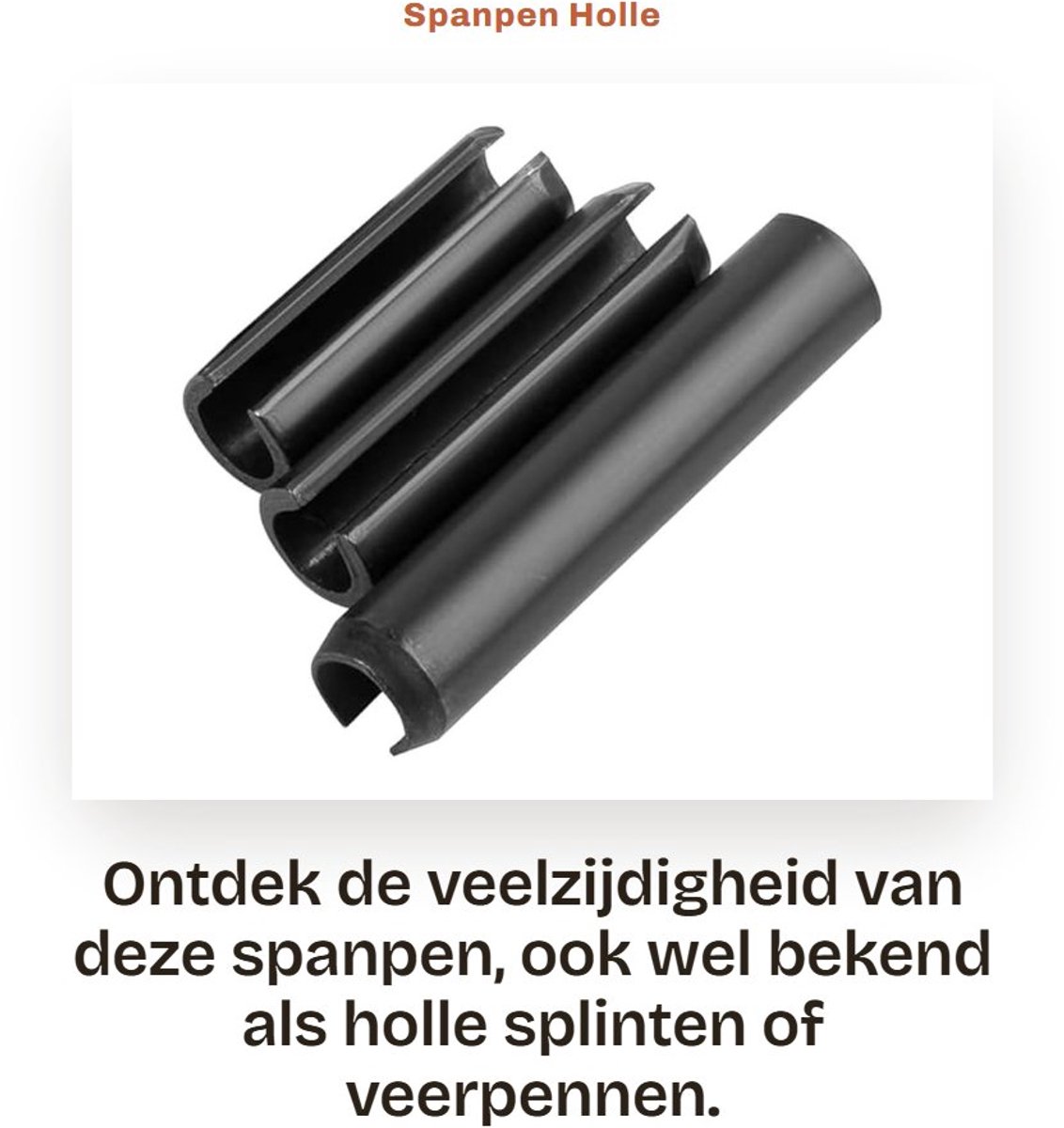 Dailygoods- Spanpen M6 x 35 mm - Holle Veerpennen - Bevestigingselementen - Mangaanstaal - 20 Stuks - Cilindrisch Ontwerp - Groefpen