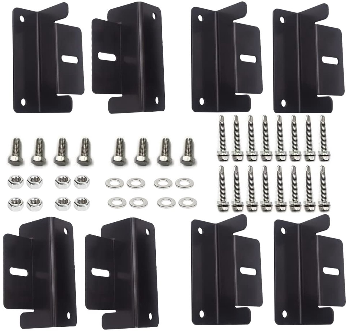 Z-houders met moeren, zonnepaneel, montagebeugel voor camper, boot, caravan, Z-houder voor dakmontage, zonnepaneel, zwart, 8 stuks