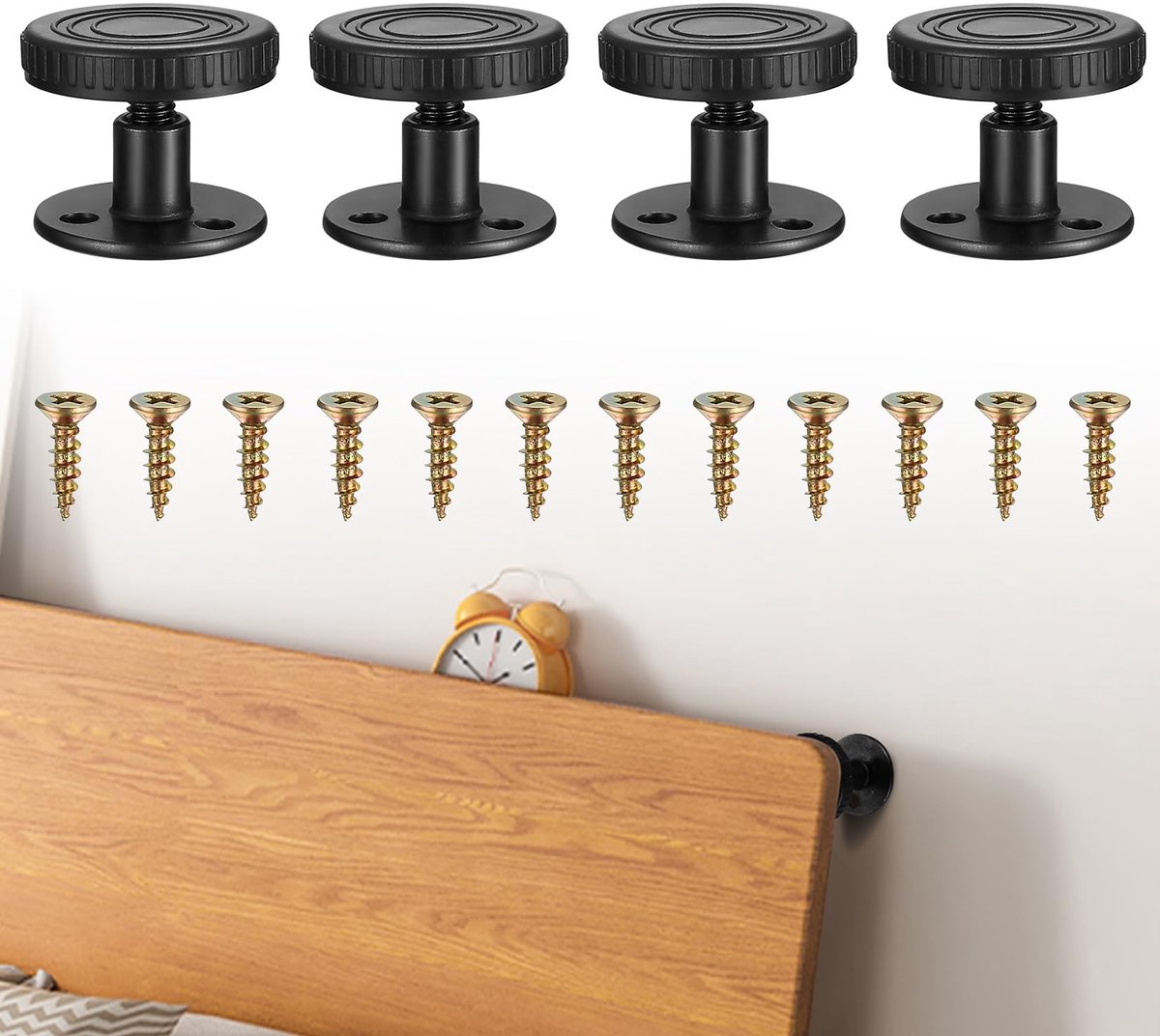 Dailygoods - 4 Stuks Meubelpoten Instelbare Meubelpoten, 26-40mm Hoogteinstelbare Poten, Stellpoten, Kastpoten voor Meubels, Tafels Bank Poten,Schrijftafelpoten Bedpoten, met Dempingsonderlagen, Montageaccessoires
