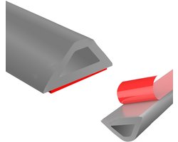 Douche dorpels - 200*3*1,5 cm - Anti water strip - Waterstopper - Siliconen - Grijs - Opvouwbare - Zelfklevende - Voor keukengootsteen, vensterbank, badrand
