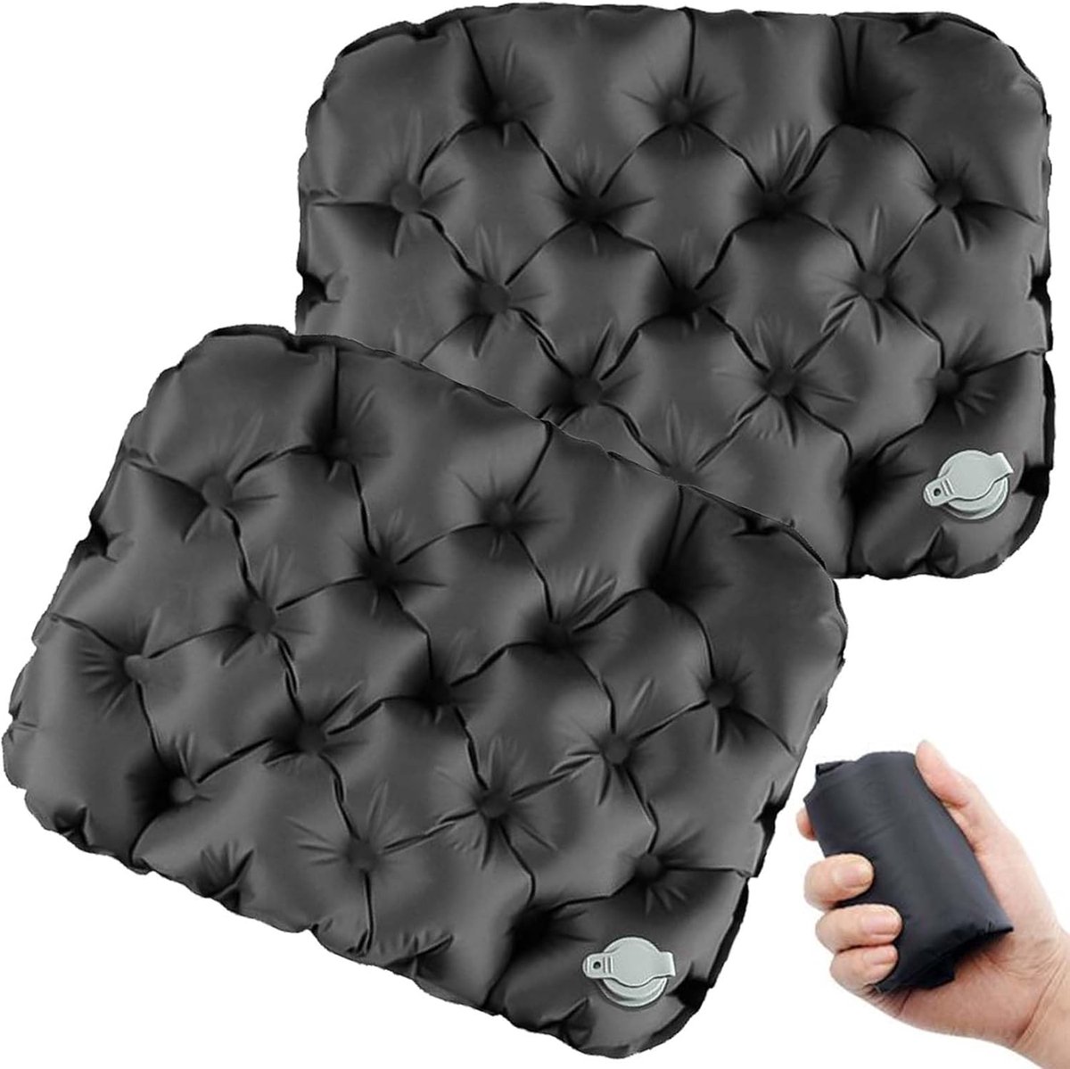 2 stuks opblaasbaar campingzitkussen, zitkussen, outdoor, zitkussen, opvouwbaar, zitkussen, outdoor, stadion zitkussen, ultralicht reis-zitkussen, voor strand, wandelen, vissen, boottochten