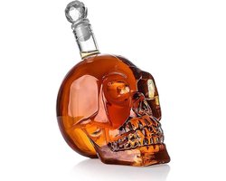 Elegante 1000ml Glazen Decanteerfles voor Whisky, Wijn en Sterke Dranken met Skulls Design