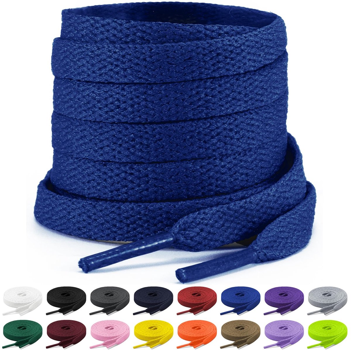 Platte veters, 8 mm brede veters, platte veters, vervangende schoenveters voor sportschoenen, hardlopen, volwassenen, kinderen, polyester