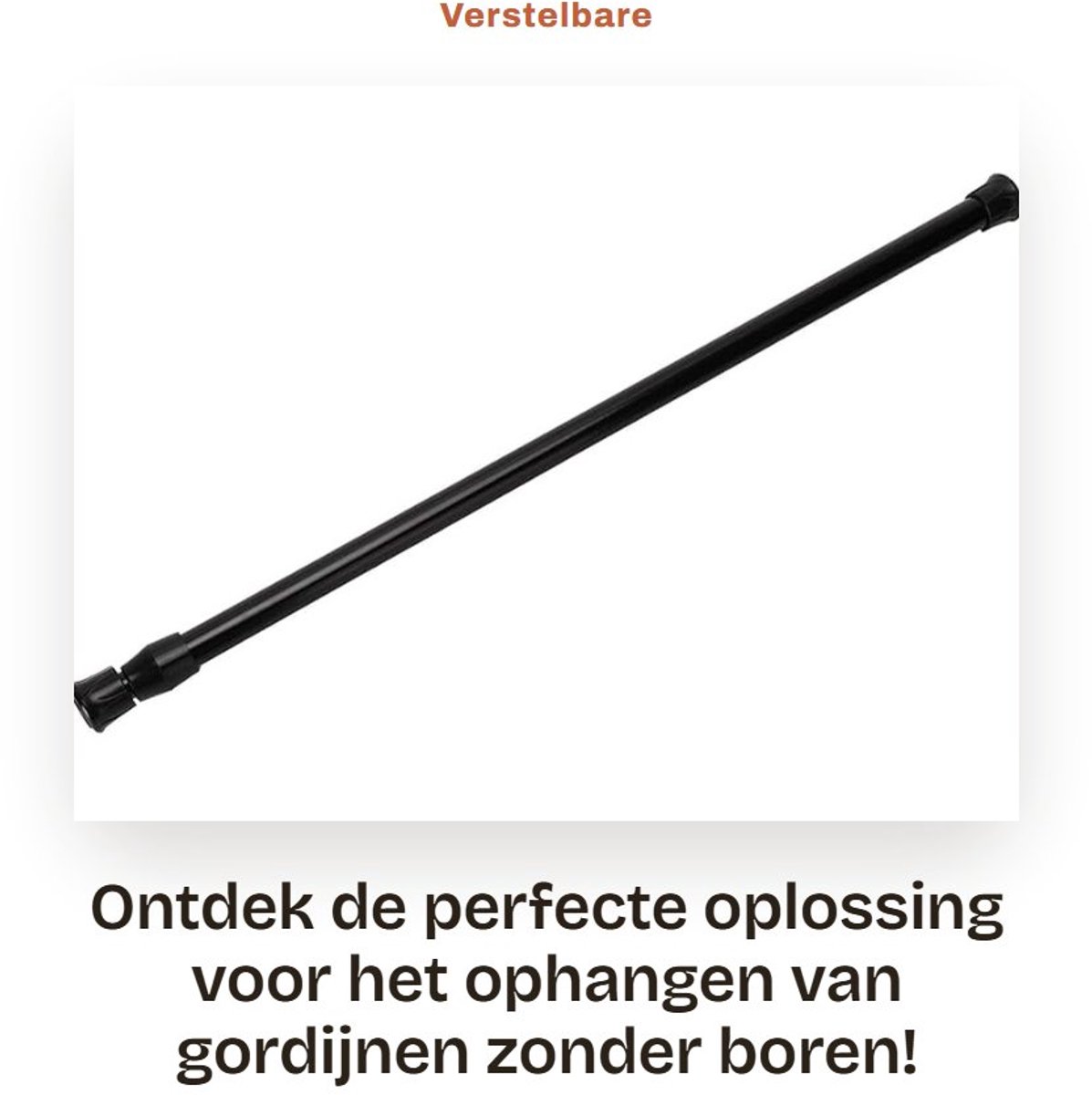 Dailygoods- Gordijnroede Verstelbaar - Gordijnroede Zonder Boren - Uitschuifbare Gordijnroede - Spanstang - Antislipvoet - Koolstofstaal