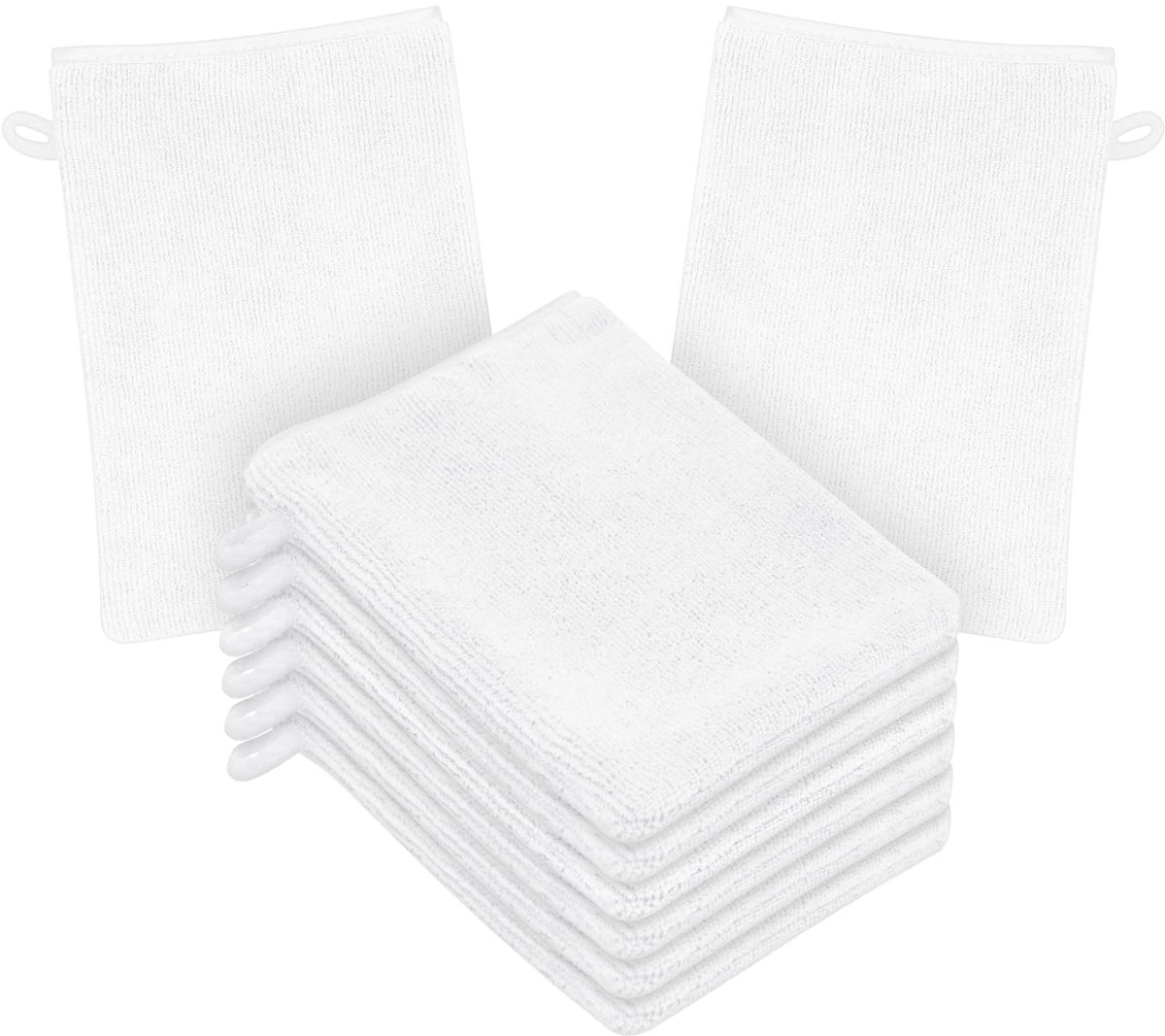 Dailygoods - HOTUT microvezel Washandjes handschoen, 8 st flanel zachte douchehandschoenen 15x20 cm, gezichts Washandjes, washandschoen, bad SPA-doek, herbruikbare make-up remover handschoenen (Wit)