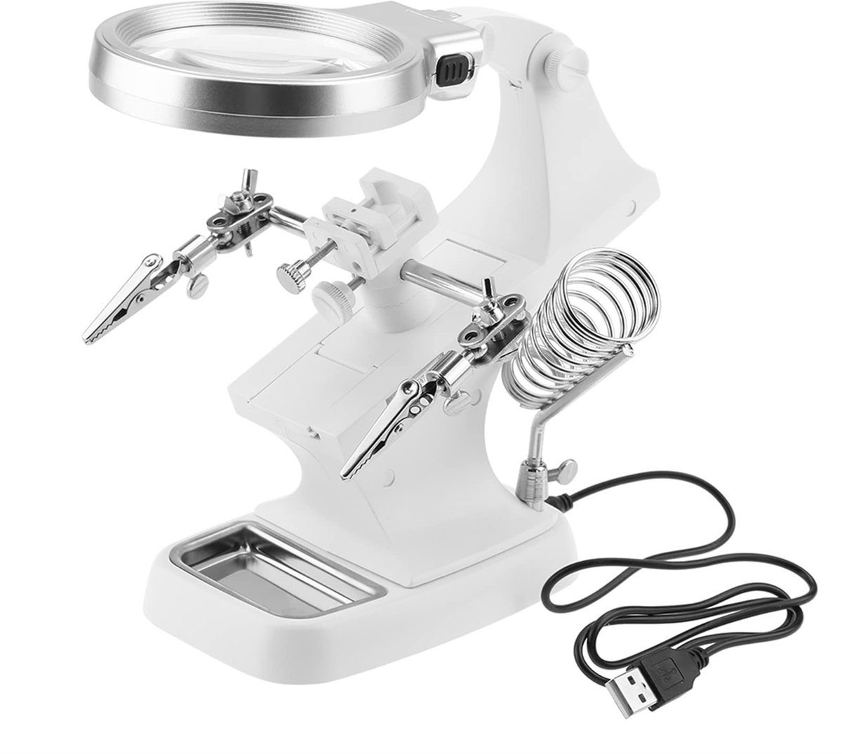 Dailygoods - Lassen LED-vergrootglas - Multifunctioneel vergrootglas - 360 ° rotatie - Efficiënt voor soldeerwerk - Duurzaam plastic - Handig voor rep...
