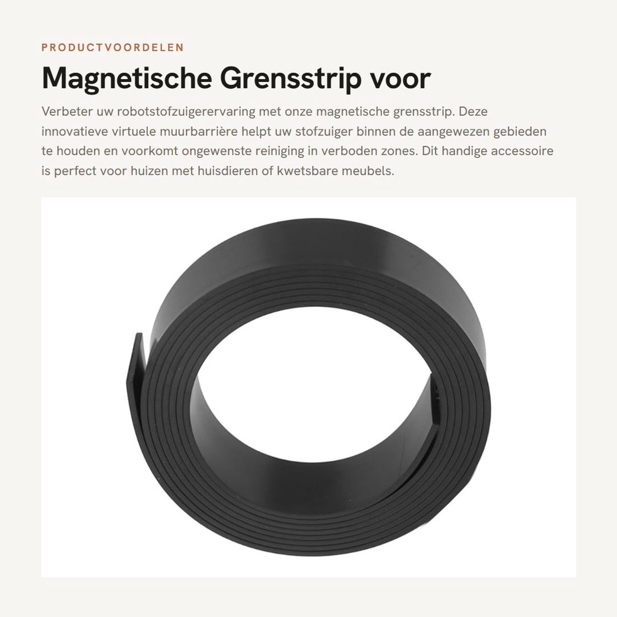 Dailygoods- Grensstrip Magnetisch - Virtuele Muurbarrière - Draagbaar Accessoire - Voor Robotstofzuiger - Eenvoudig te Verplaatsen - Duurzaam Materiaal