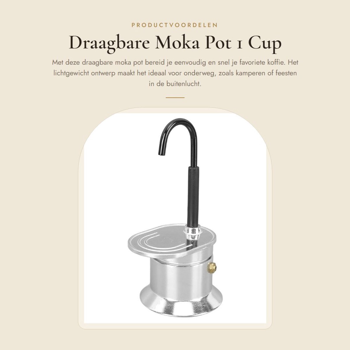 Dailygoods- Moka Pot Lichtgewicht - Draagbaar Koffiezetapparaat - Aluminiumlegering - Snelle Bereiding - 1 Kopje - Eenvoudig te Gebruiken - Koffiezetter