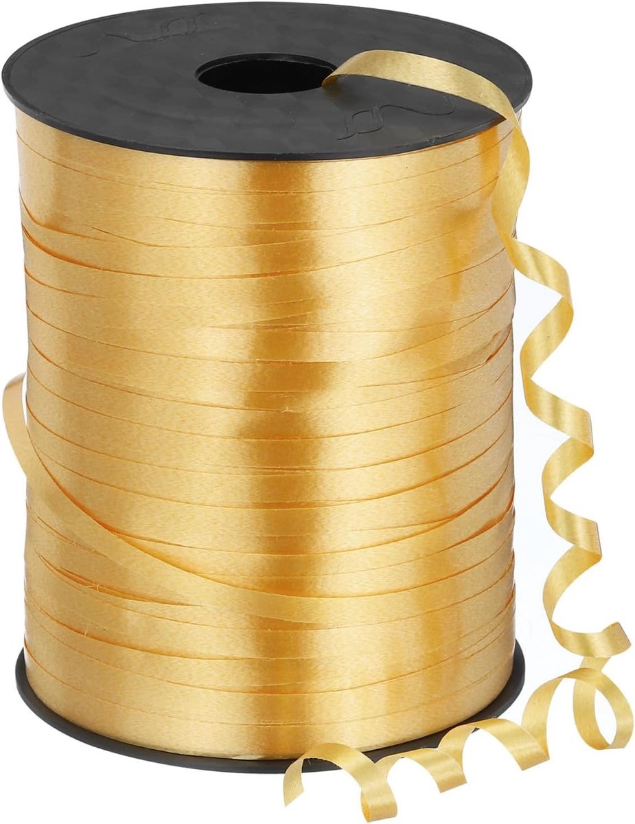 5mm Geplooide Ballon String Metallic 500 Yards voor Party Decoratie, Cadeauverpakking en Ambachten in Licht Goud