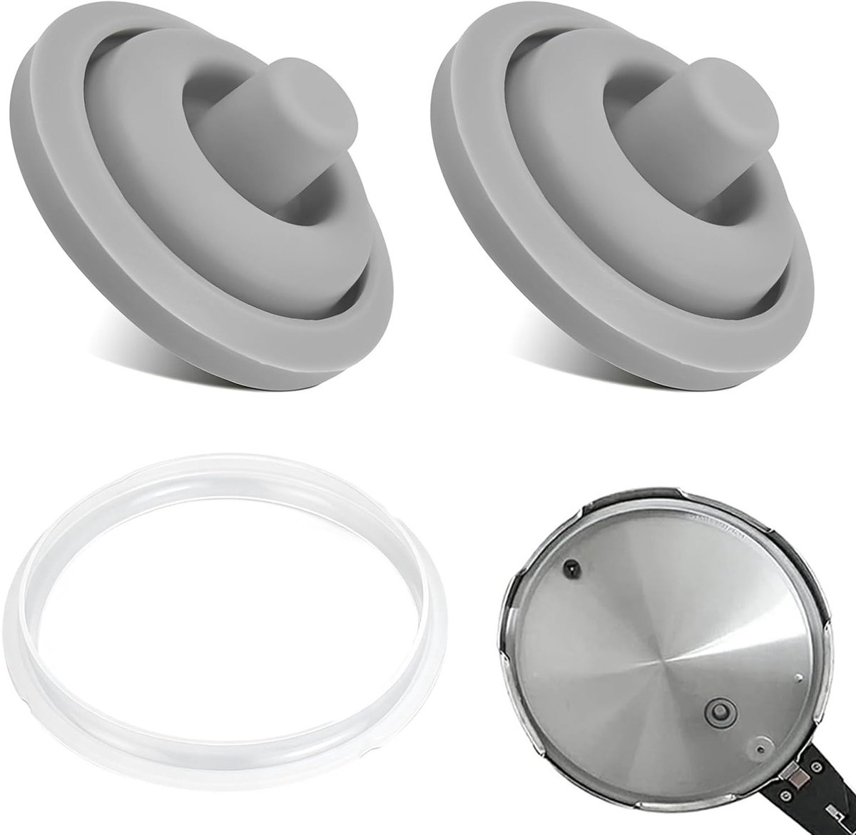 Snelkookpan afdichtring 22 cm, kooksignaal siliconen ring, reserveonderdeel voor Perfect Serie-Plus en Ultra Pro, geschikt voor 5 liter pot, wit en duurzaam