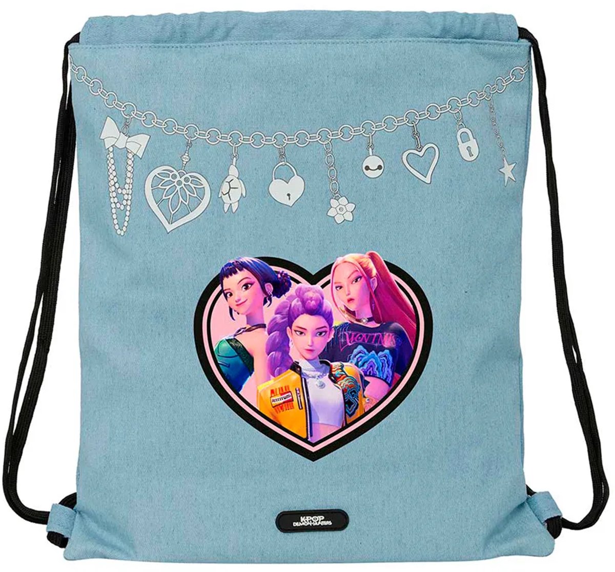 Kpop Demon Hunters Zwemtas en Gymtas Meisjes - Hoogte 40cm – HUNTR/X met Rumi, Mira en Zoey – Lichtblauw