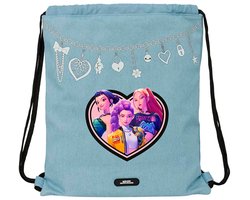 Sac de natation et sac de sport Kpop Demon Hunters pour filles – HUNTR/X avec Rumi, Mira et Zoey – Bleu clair