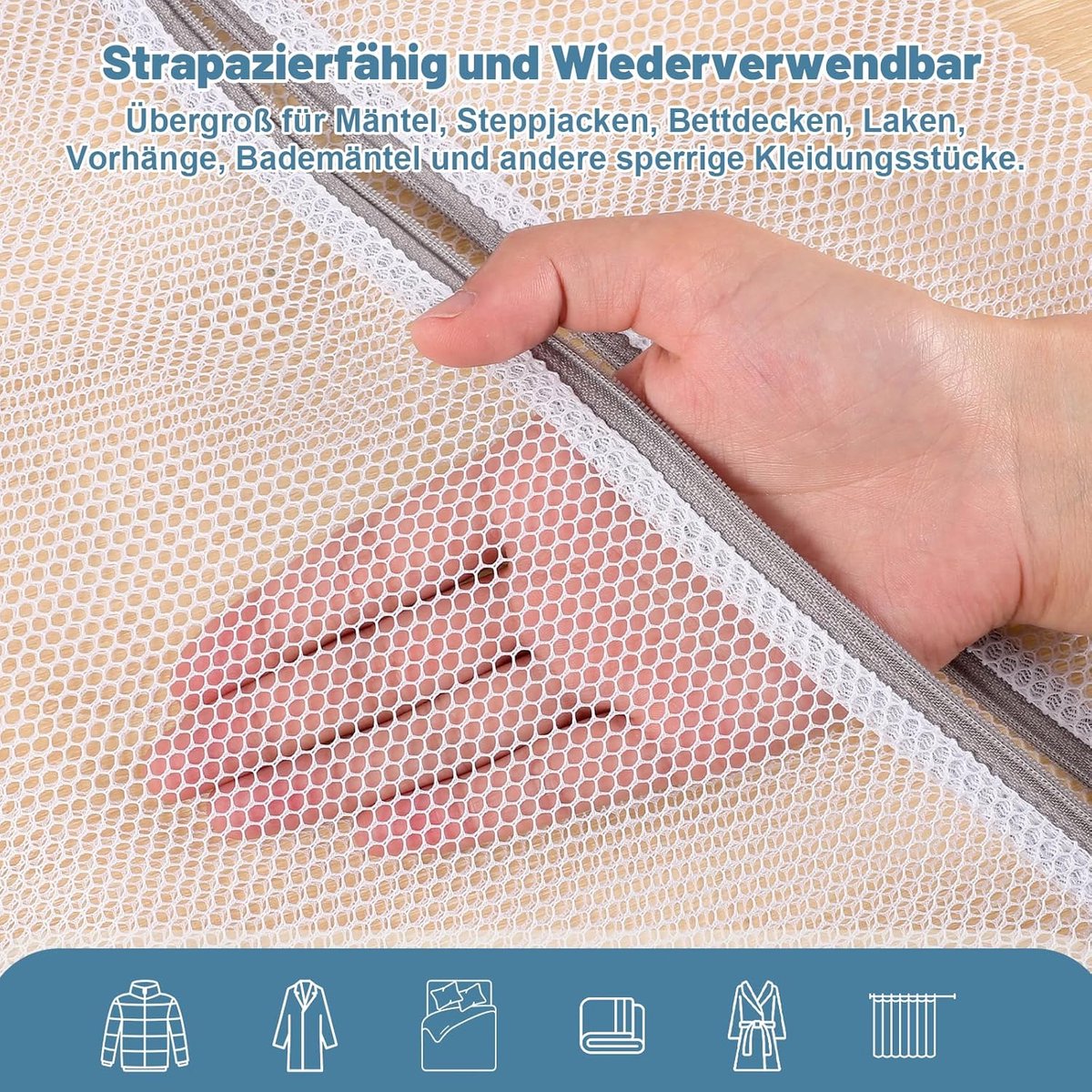 Wasnet Set - Polyester - Herbruikbaar - Met Verstevigde Ritssluiting - Voor Diverse Kledingstukken