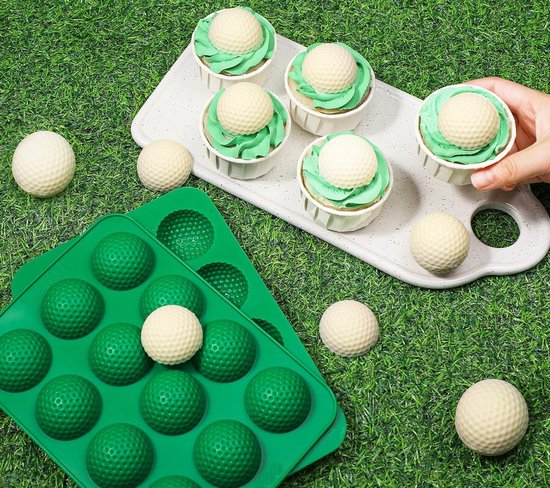 Siliconen Mallen voor Golfballen en Chocolade - 2 Stuks met 12 Holes voor Snoep en Chocolade Creaties — afbeelding 4