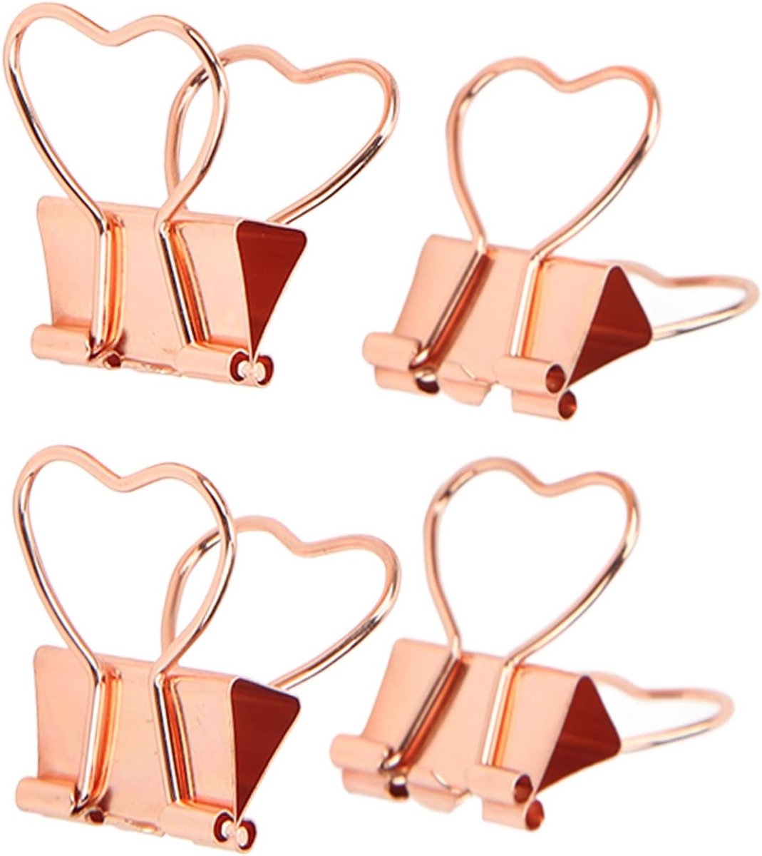 10 Stuks Hartvormige Bindclips in Roségoud, Leuke Decoratieve Paperclips voor Kantoor, Thuis en School, Perfect voor Notities en Documenten