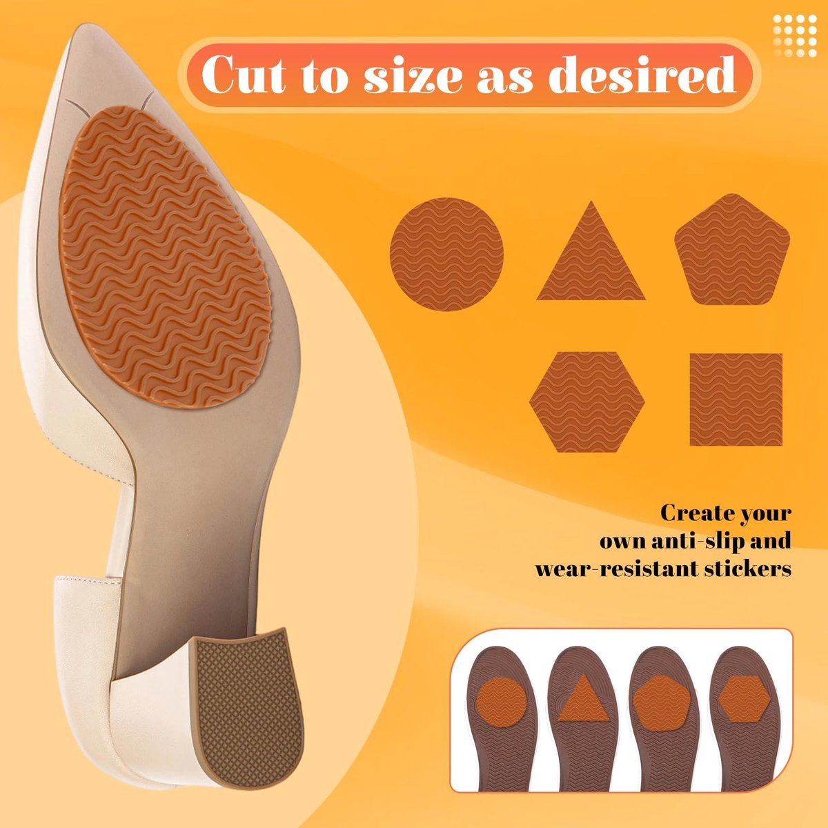Dailygoods - 6 Stuks Antislip Schoenpads, Zelfklevende Zolenbeschermer voor Hakken