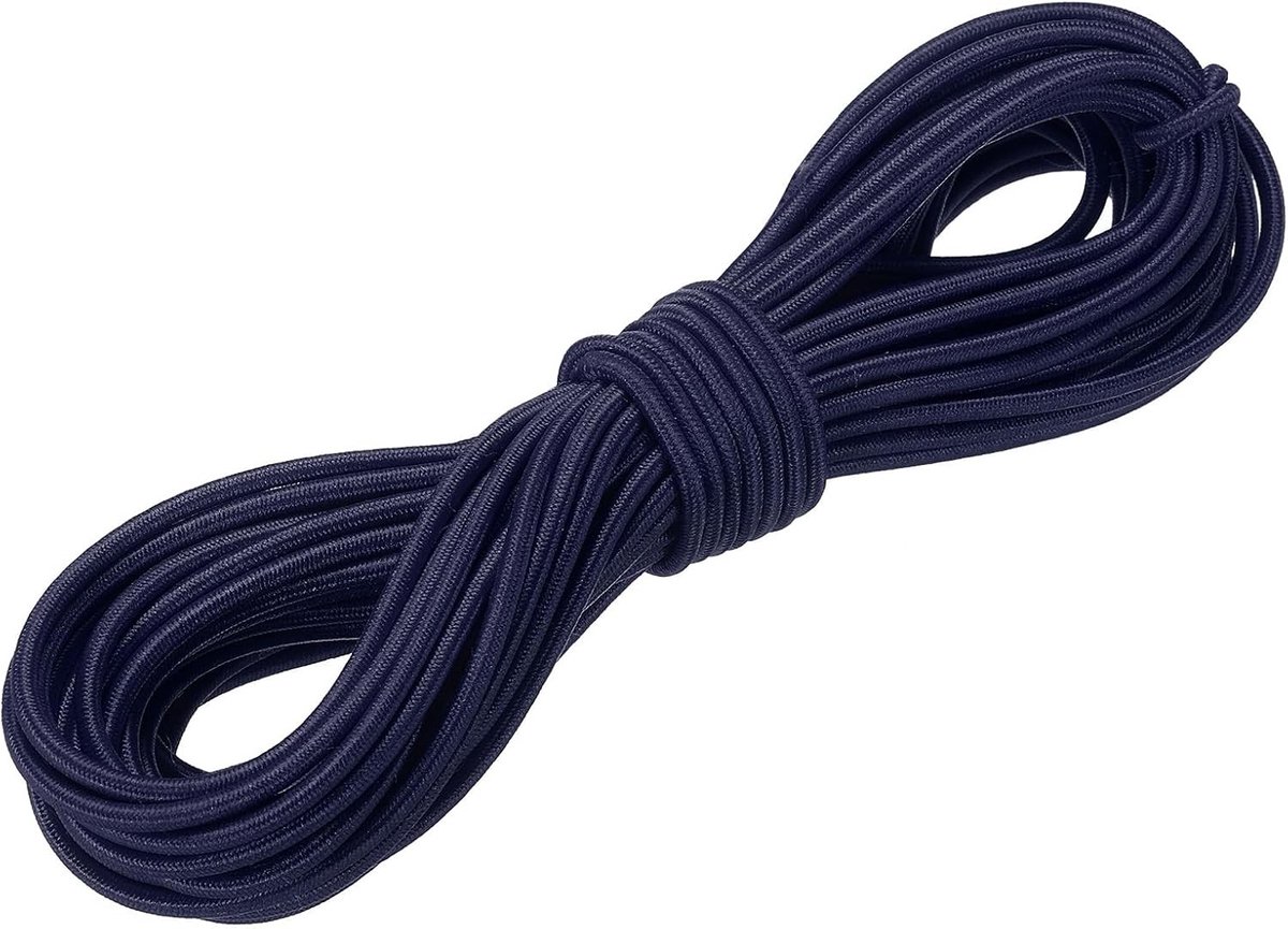 Elastisch Koord 1/8" (3mm) 10m - Stretchy Touw voor Sieraden, Armbanden en Kampeerdoeleinden, Marineblauw