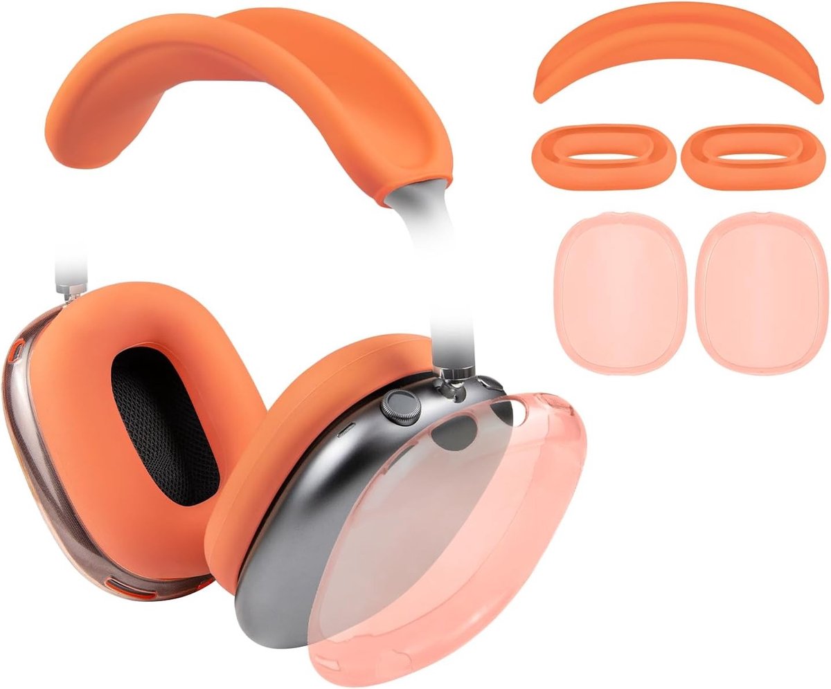 Beschermset voor AirPods Max 2/1 met Hoofdband Cover, TPU Case en Silicone Oorkussens, Zweetbestendig en Wasbaar
