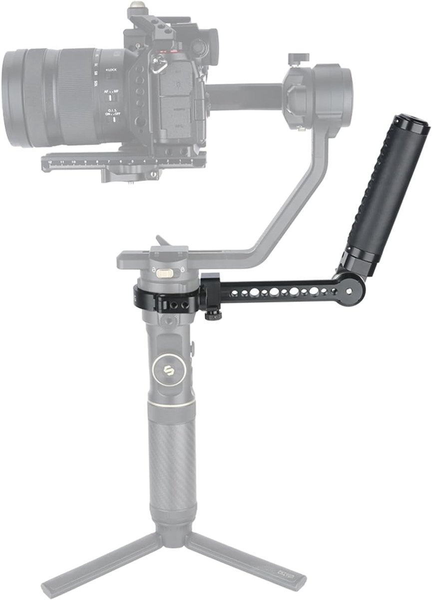 Ergonomische Handgreep voor Zhiyun Crane 2S - Roestvrijstalen Montage, Leer en Verstelbare Clamp voor Stabilisatie