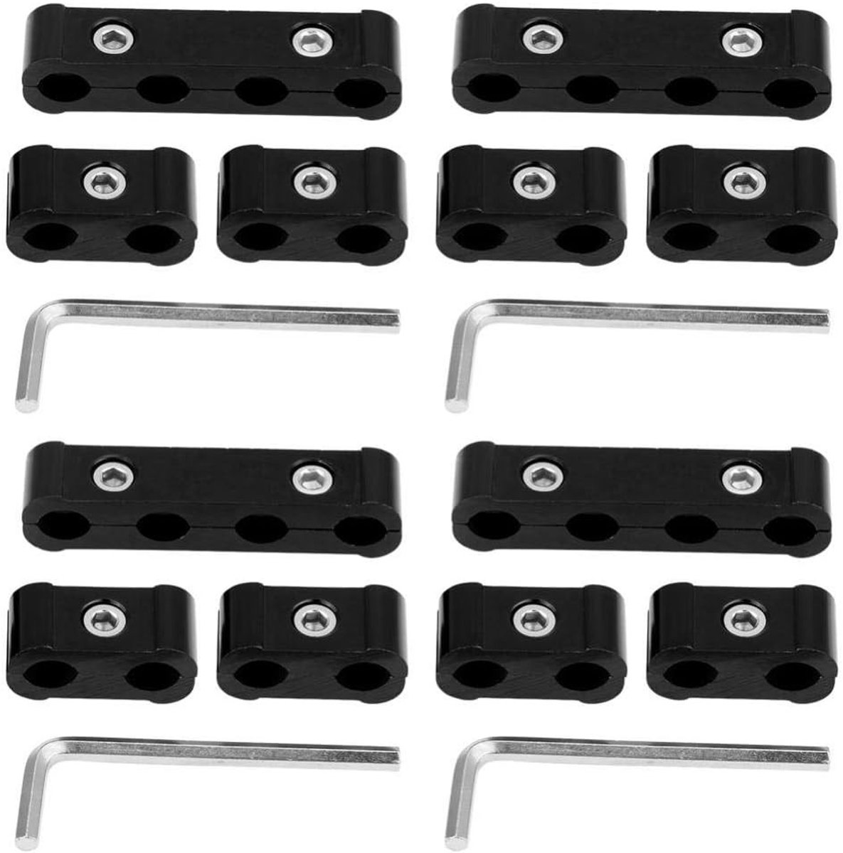 12 Stuks Aluminium Bougiekabel Scheidingsstukken voor 8mm, 9mm en 10mm Kabels - Zwart, Motoraccessoires en Onderdeel