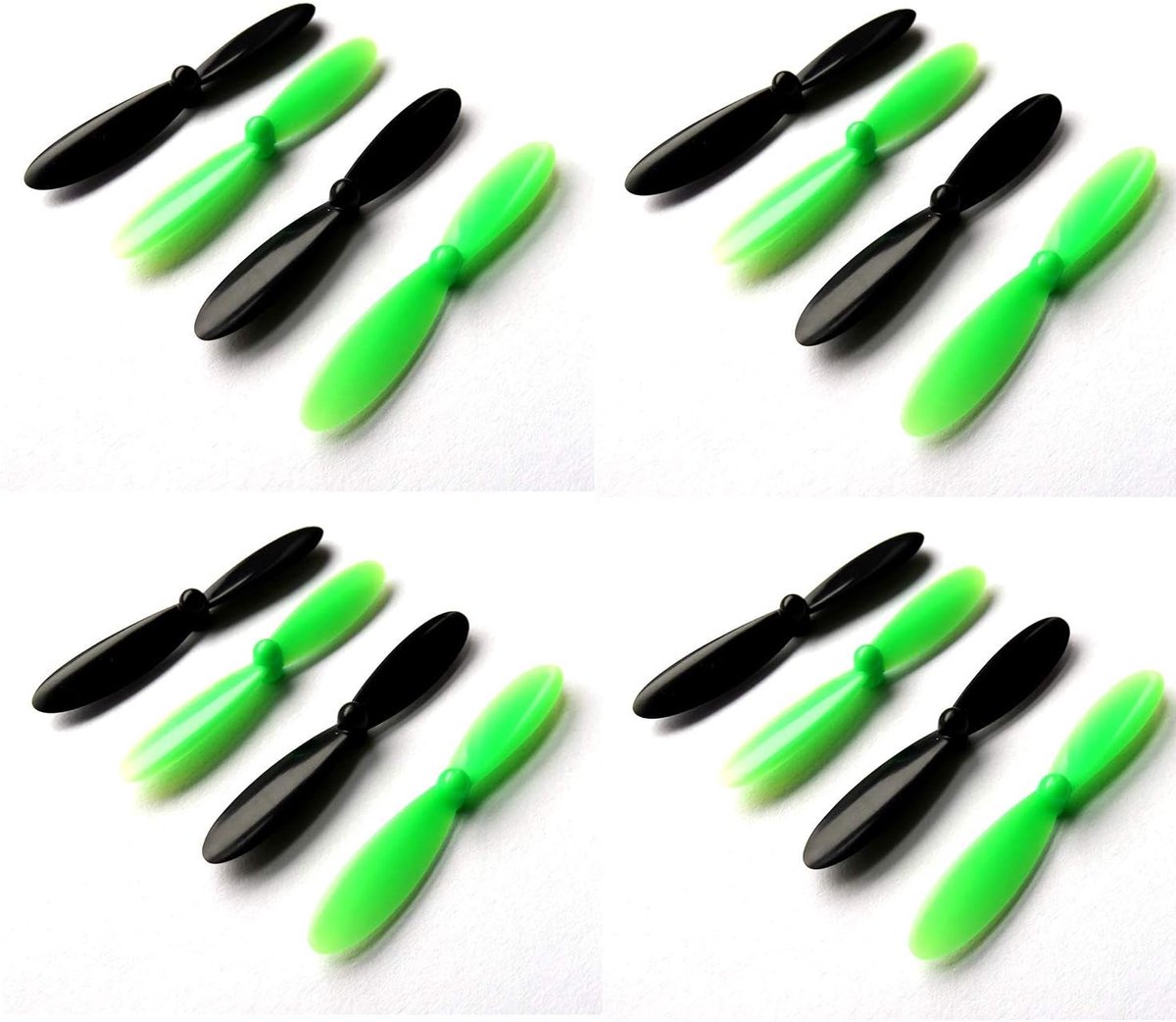 Quadcopter Propellers - Rotorbladen Set - Drone Onderhoud - Motor Bescherming - 55 mm Diameter - Zwart Groen