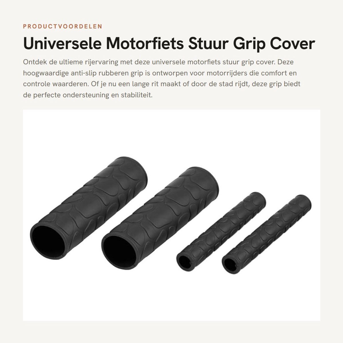 Dailygoods- Stuur Grip Antislip - Rubberen Stuurhoes - Universeel - Comfortabel - 106 mm - Inclusief Remkap - Motorfiets Grip