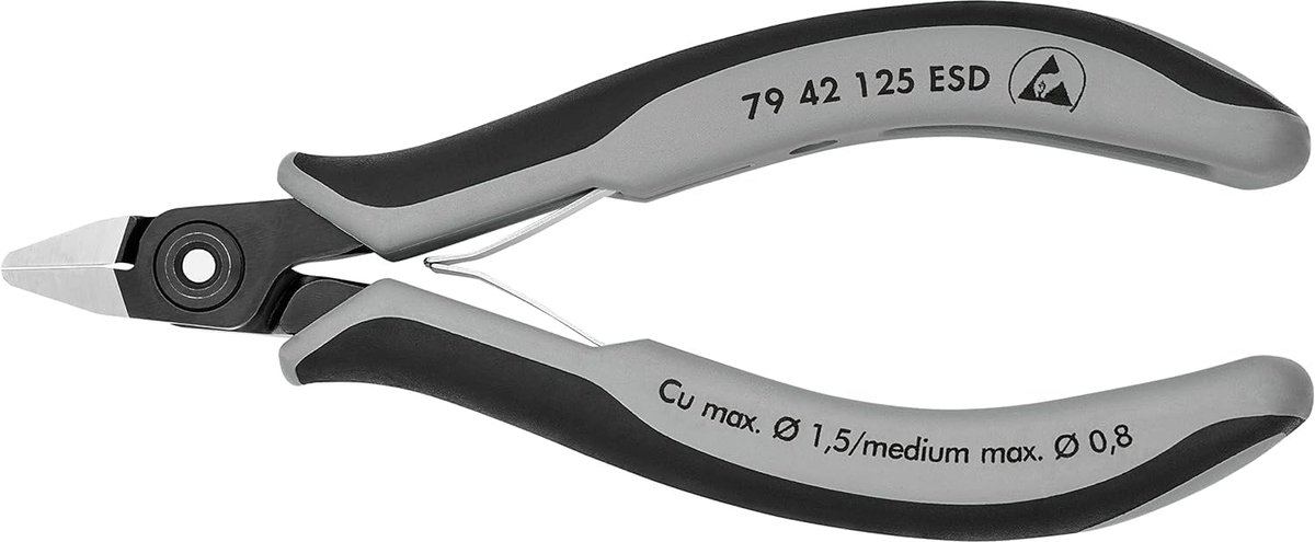 Thijox - Precisie Elektronica Zijsnijtang ESD 125 mm - Fijn Gereedschap voor Precisie Snijden van Draden - Ideaal voor Elektronica, Hobby en Professio