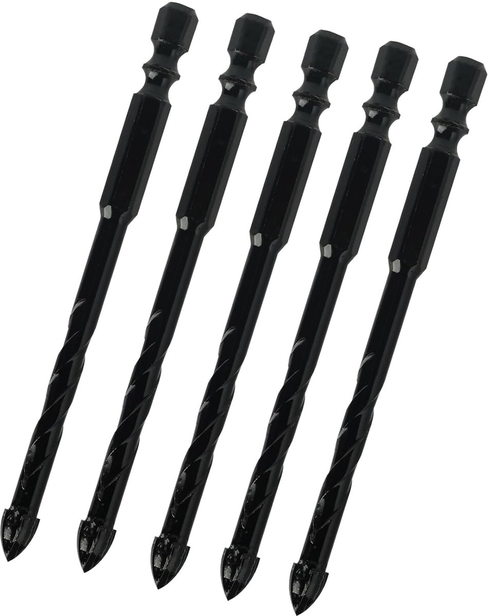 SnelShoppen - Pack van 5 8 mm Boorbits voor Tegels en Glas - Professionele Wolfram Carbide Boor voor Keramiek, Metselwerk, Glas, Kunststof, Hout en Za