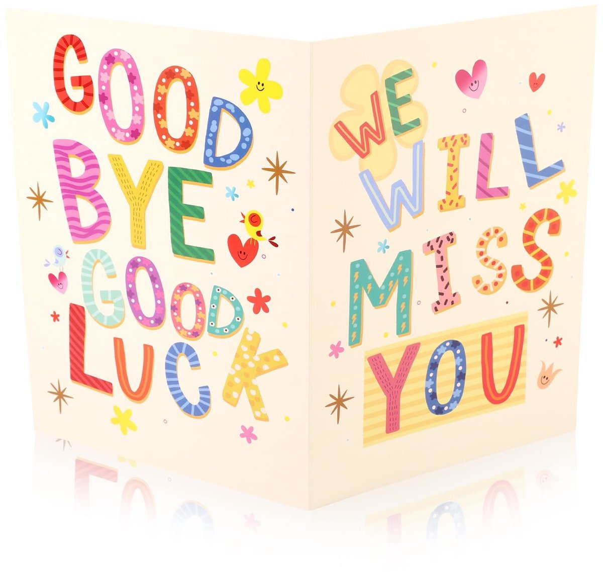 Dailygoods - Grote Afscheidskaart met Envelop - We Will Miss You Goodbye Good Luck
