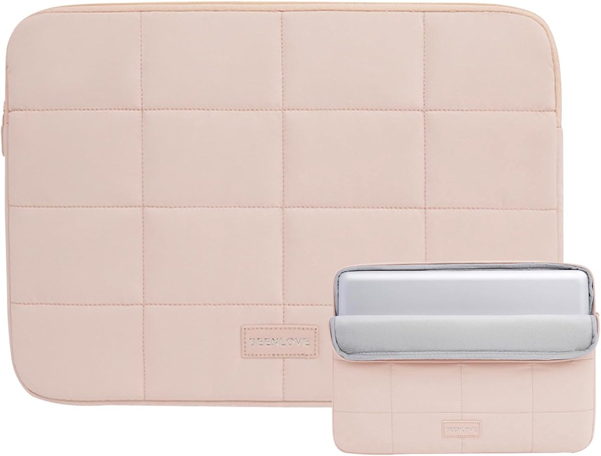 Thijox - 15,6 inch Laptophoes, Draagbare en Zacht Gevoerde Computerhoes, Lichte en Beschermende Laptop Sleeve, Roze, Voor School en Werk