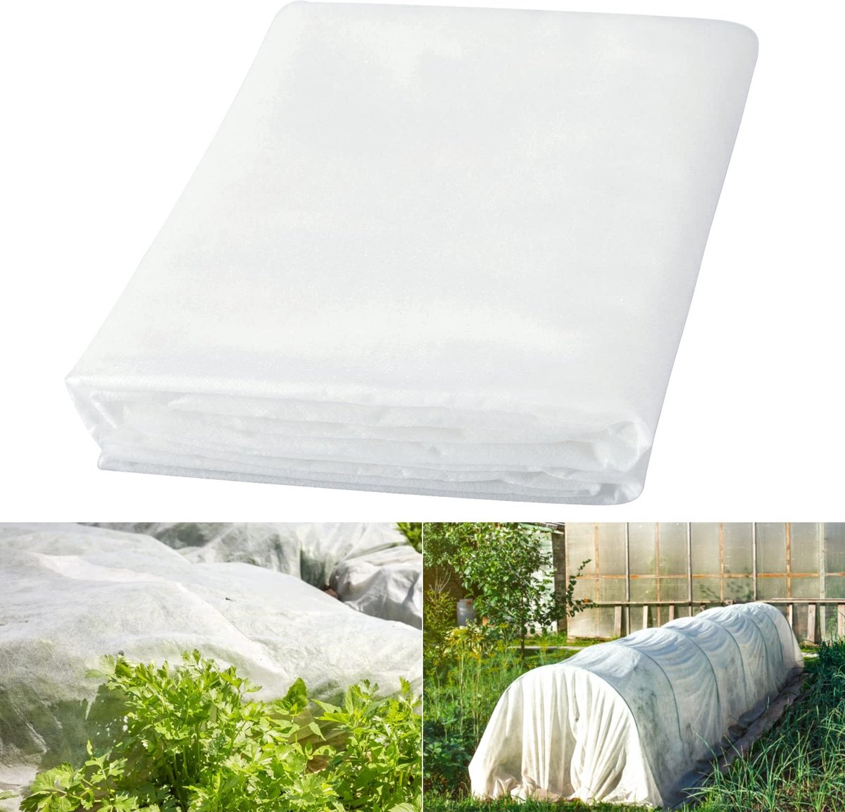 Inovra- Plant Fleece 1,6m x 5m - Winterbescherming - Antivries Doek - Weersinvloeden - Insectenbescherming - Licht en Doorlatend - Tuinvlies