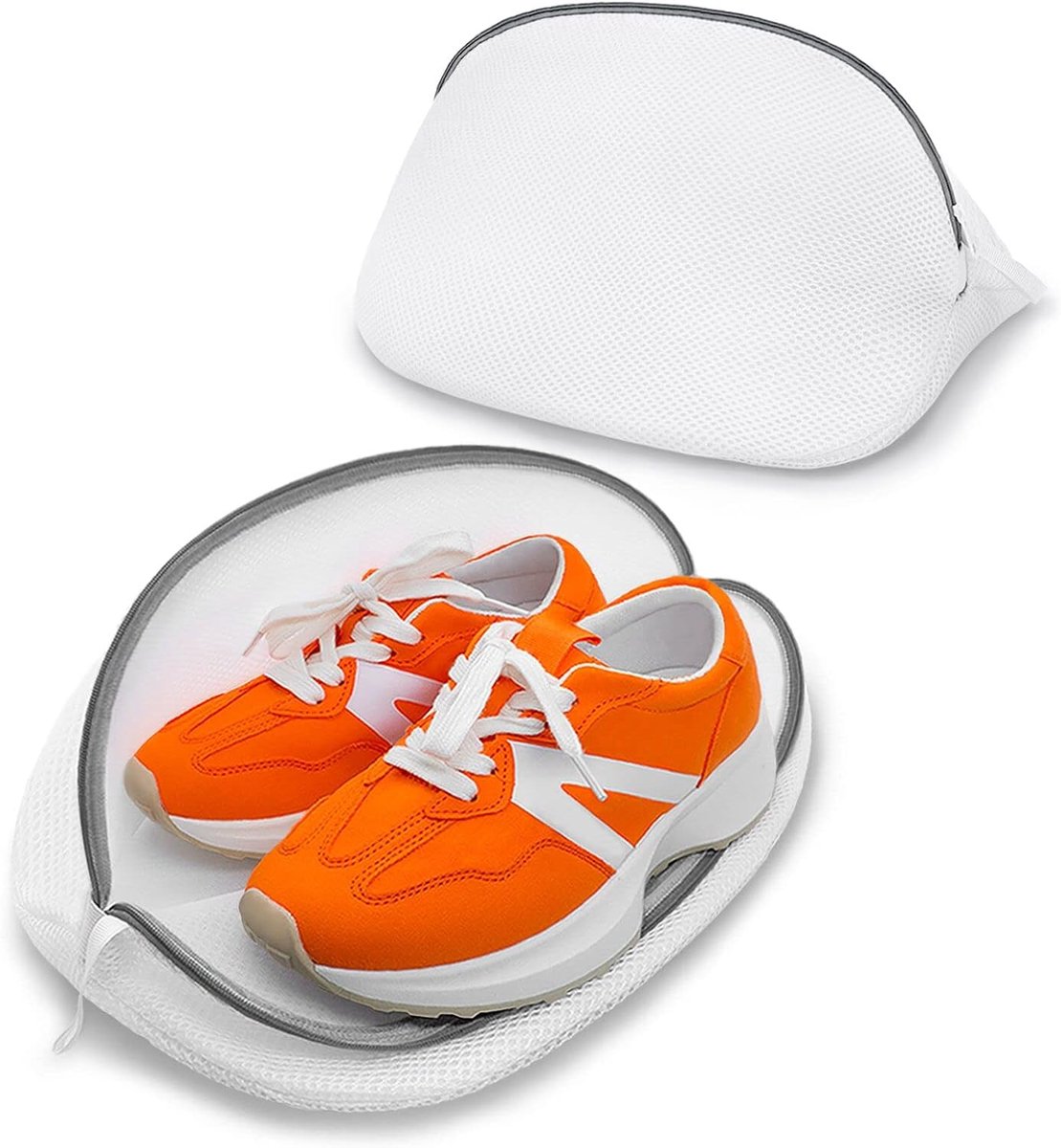 SnelShoppen - 2 Stuks Waszak voor Schoenen in Wasmachine, Herbruikbare Wasnet met Rits voor Ondergoed, Sokken, Sneakers, Was en Reizen