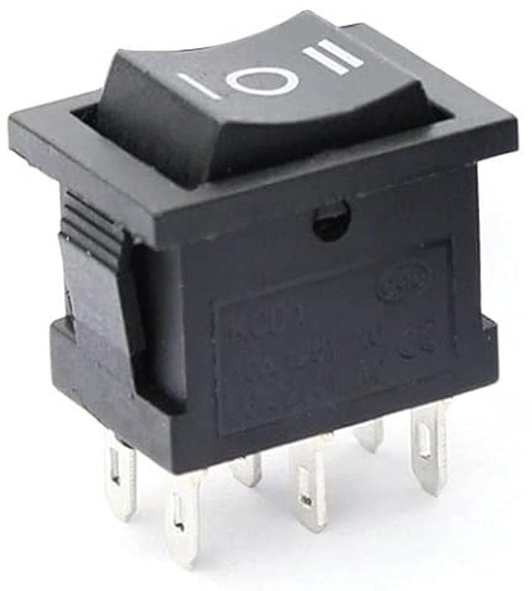 21x15 mm tuimelschakelaar 6 ampère - 250 volt on/off/on schakelaar - wipschakelaar - gmp