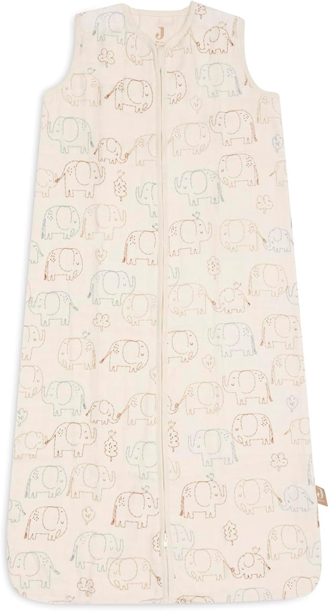 Thijox - Hydrofiele Zomerslaapzak Voor Baby's - Elephant Tales - 90 Cm - 100% Katoen - 0.5 Tog - Ademend - Oeko-Tex Gecertificeerd - Baby Slaapzak - T