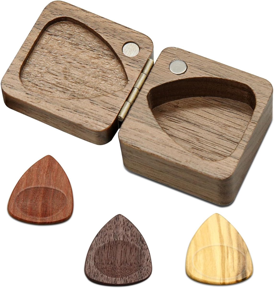 Thijox - Custom Gitaar Picks Set Met Case, Gepersonaliseerde Houten Gitaarplectrums, Uniek Aangepast Cadeau voor Muziekliefhebbers, Vrienden en Famili