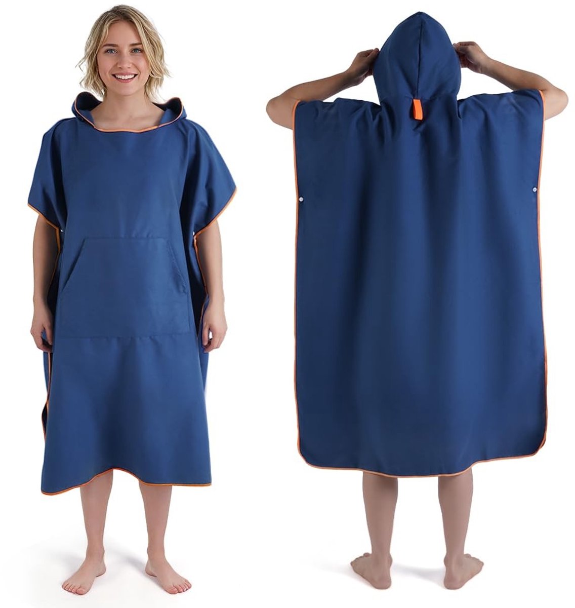 Dailygoods- Badponcho voor Volwassenen - Microvezel - Sneldrogend - Privékleedkamer - Surfponcho - Afmetingen 117x88 cm