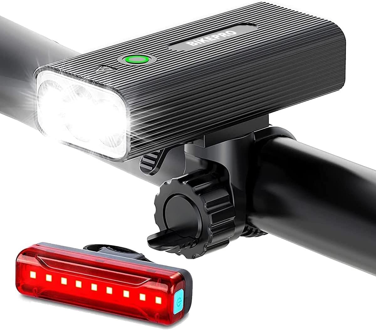 Thijox - BikePro LED Fietsverlichting Set - 600 Lumen Voorlicht en Achterlicht - Valbestendig Fietslamp voor Veilig Fietsen in Donker - Fietslampjes m