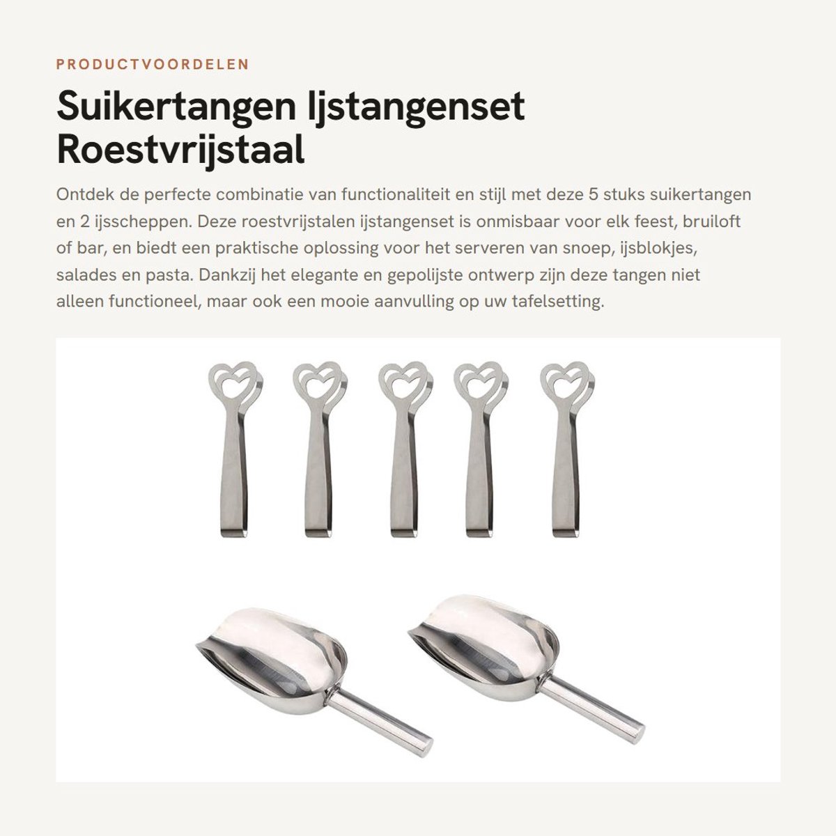 Dailygoods- Suikertangen Set - Roestvrijstalen Ijstangen - Snoeptangen - IJsblokjes Tangen - Salade Tangen - Eenvoudig schoon te maken