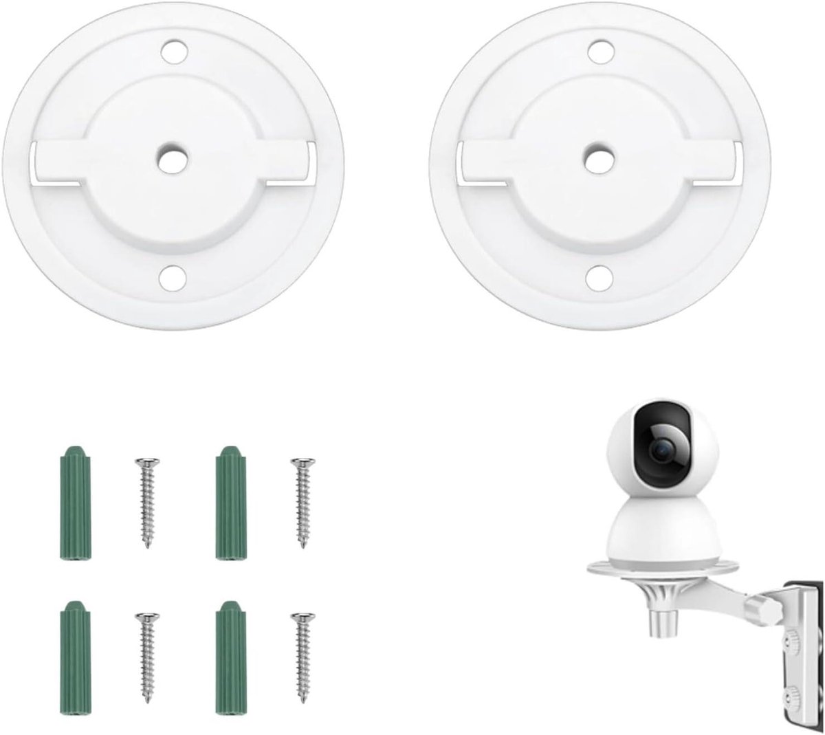 Camera Muurbeugel - Camera Ophanging - Beveiliging Binnen Buiten - Verstelbare Hoek 180 Graden - Set Van 2 - Wit